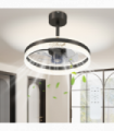 HOMCOM Ceiling Fan Light with 3 Colour, Timer, Reversible, Remote, Black