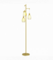 HOMCOM Industrial 3-Light Floor Lamp Dimmable Standing Lamp, Gold