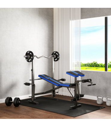 HOMCOM Multi-Function Adjustable Weight Training Bench Gym Fitness Lifting