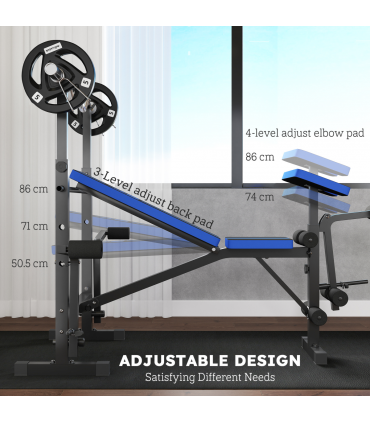 HOMCOM Multi-Function Adjustable Weight Training Bench Gym Fitness Lifting