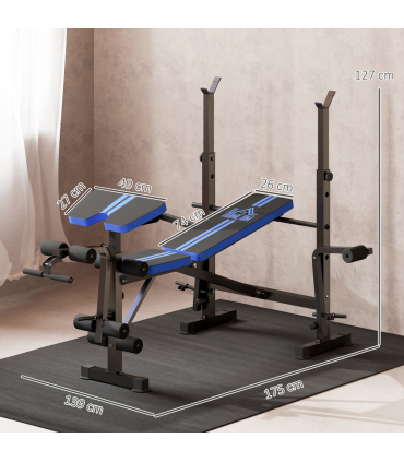 HOMCOM Multi-Function Adjustable Weight Training Bench Gym Fitness Lifting