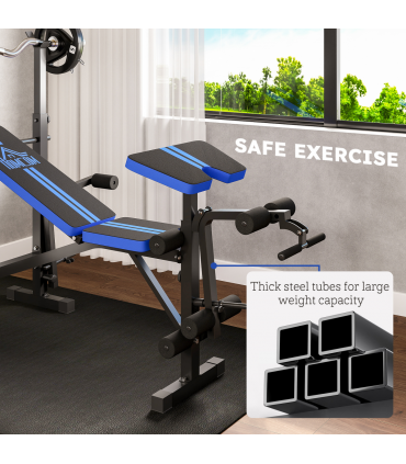 HOMCOM Multi-Function Adjustable Weight Training Bench Gym Fitness Lifting