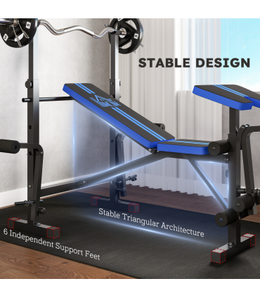 HOMCOM Multi-Function Adjustable Weight Training Bench Gym Fitness Lifting