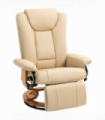 HOMCOM PU Leather Reclining Armchair with Footrest for Living Room, Beige