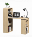HOMCOM 120cm Computer Desk Bookshelf Writing Table Workstation 6 Shelves