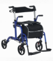 HOMCOM 2 in 1 Wheelchair & Folding Rollator Walker Combo, Pearl Blue