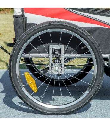 HOMCOM 2 Seat Child Bike Trailer, Baby Bicycle Trailer for 2 Kids, Red