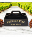35CM BLACK WOODEN WINE HOLDER