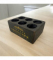 38CM BLACK WOODEN 6 BOTTLE WINE HOLDER