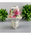 8 INCH FLORAL LED NIGHTLIGHT PINK AND GREEN