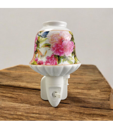 8 INCH FLORAL LED NIGHTLIGHT PINK AND GREEN