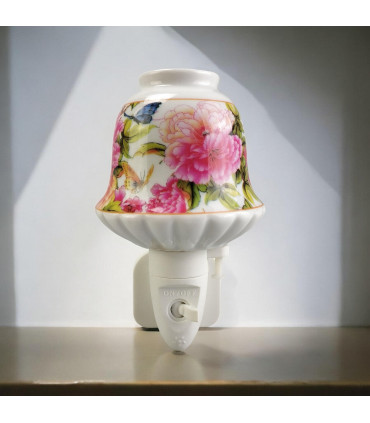 8 INCH FLORAL LED NIGHTLIGHT PINK AND GREEN