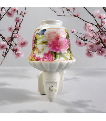 8 INCH FLORAL LED NIGHTLIGHT PINK AND GREEN