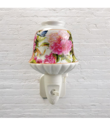 8 INCH FLORAL LED NIGHTLIGHT PINK AND GREEN