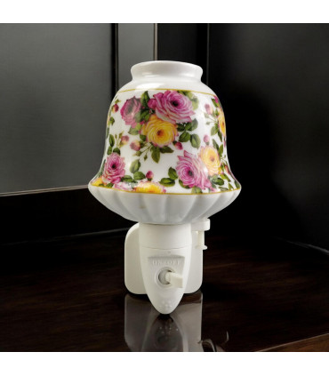 8 INCH FLORAL LED NIGHTLIGHT PINK & ORANGE