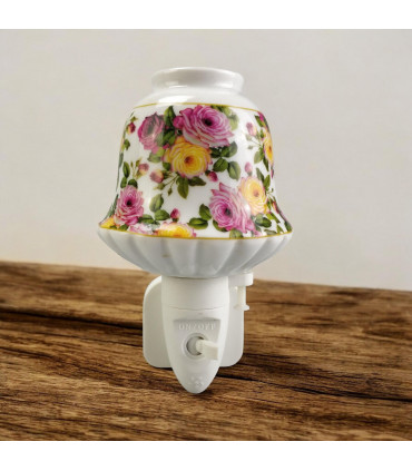 8 INCH FLORAL LED NIGHTLIGHT PINK & ORANGE