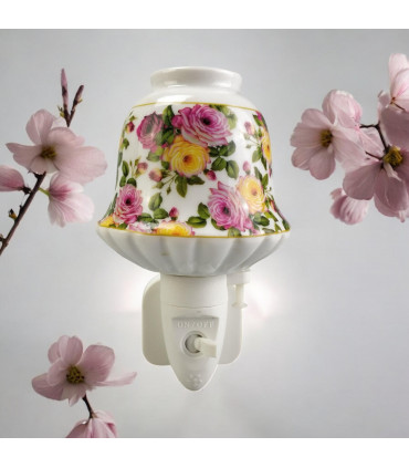 8 INCH FLORAL LED NIGHTLIGHT PINK & ORANGE