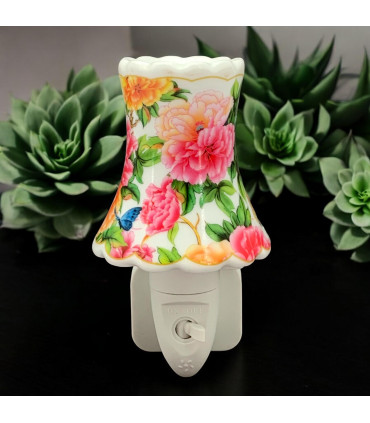 8 INCH FLORAL LED NIGHTLIGHT ORANGE AND PINK