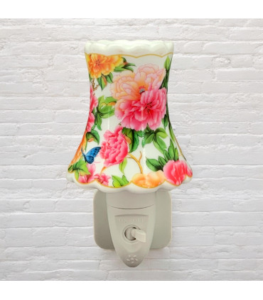 8 INCH FLORAL LED NIGHTLIGHT ORANGE AND PINK
