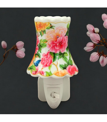 8 INCH FLORAL LED NIGHTLIGHT ORANGE AND PINK