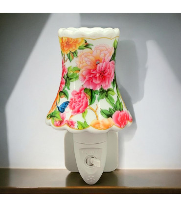 8 INCH FLORAL LED NIGHTLIGHT ORANGE AND PINK
