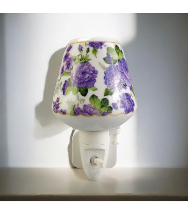 8 INCH FLORAL LED NIGHTLIGHT PURPLE FLOWERS