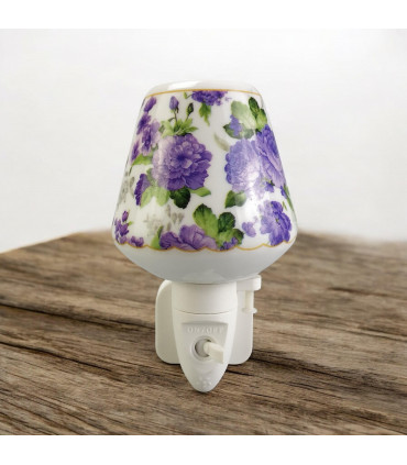8 INCH FLORAL LED NIGHTLIGHT PURPLE FLOWERS