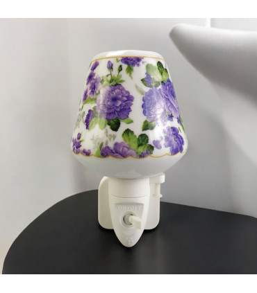 8 INCH FLORAL LED NIGHTLIGHT PURPLE FLOWERS