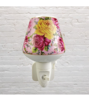 8 INCH FLORAL LED NIGHTLIGHT YELLOW  AND PINK ROSE