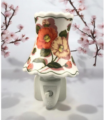 8 INCH FLORAL LED NIGHTLIGHT ORANGE & PASTEL