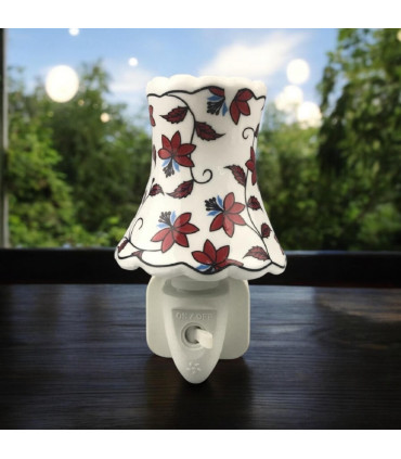 8 INCH FLORAL LED NIGHTLIGHT DARK RED WITH  VINES