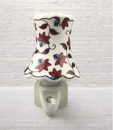 8 INCH FLORAL LED NIGHTLIGHT DARK RED WITH  VINES