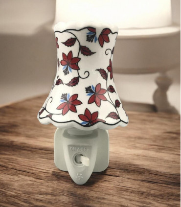8 INCH FLORAL LED NIGHTLIGHT DARK RED WITH  VINES