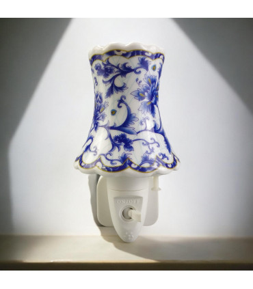 8 INCH FLORAL LED NIGHTLIGHT INDIGO FLOWERS