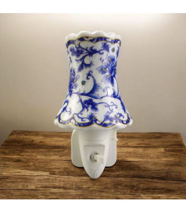 8 INCH FLORAL LED NIGHTLIGHT INDIGO FLOWERS