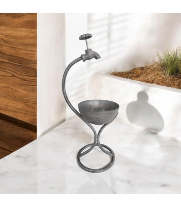 57CM GREY METAL GARDEN PLANTER