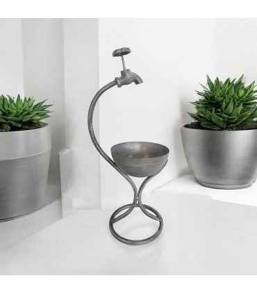 57CM GREY METAL GARDEN PLANTER