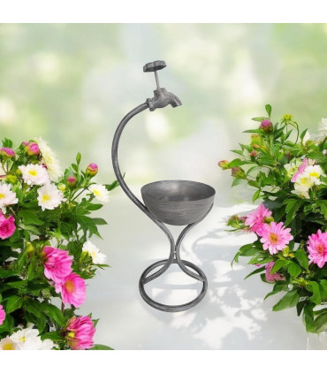 57CM GREY METAL GARDEN PLANTER