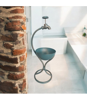 57CM BLUE METAL GARDEN PLANTER