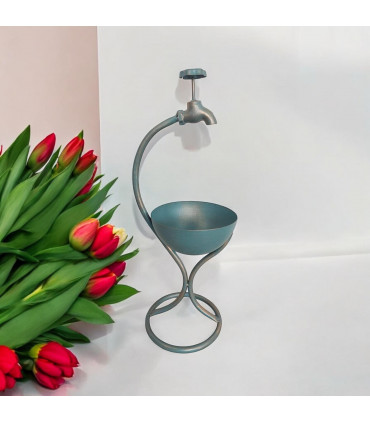 57CM BLUE METAL GARDEN PLANTER