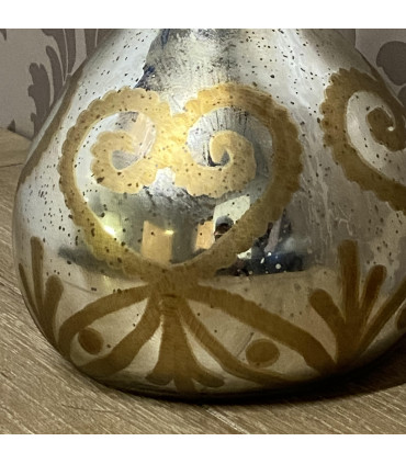 9" ANTIQUE SILVER GLASS DECORATIVE VASE