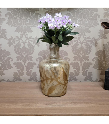 9" ANTIQUE SILVER GLASS DECORATIVE VASE