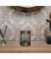 7" GLASS CANDLE HOLDER IN METAL FRAME