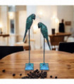 86/73CM SET 2 CAST IRON PARROTS