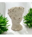 26CM CREAM CEMENT BUST POT
