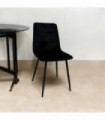 BLACK FABRIC CHAIR BLACK METAL LEGS