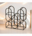 14" CAST IRON BLACK 8 BOTTLE WINE RACK