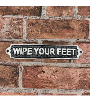 25CM ALUMINIUM WIPE YOUR FEET SIGN