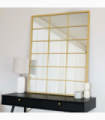 Kyō - Gold Metal Rectangle Lattice Grid Mirror - 120cm x 95cm