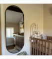 Emi - Full Length Black Metal Runway Oval Mirror - 150cm x 60cm